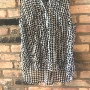 L Maeve Black and white flannel button up.